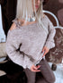 Knitted sweater "FLOWER MEMORIES Y25007" - dark beige